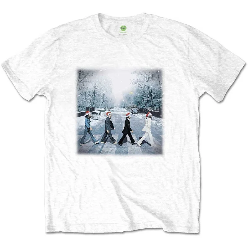 The Beatles | Official Band T-Shirt | Abbey Christmas Graphic Embroidered Appliqued