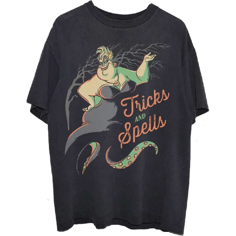 Disney | Official Band T-Shirt | Little Mermaid Ursula Tricks & Spells Notch Collar Peter Pan Collar Cowl Neck