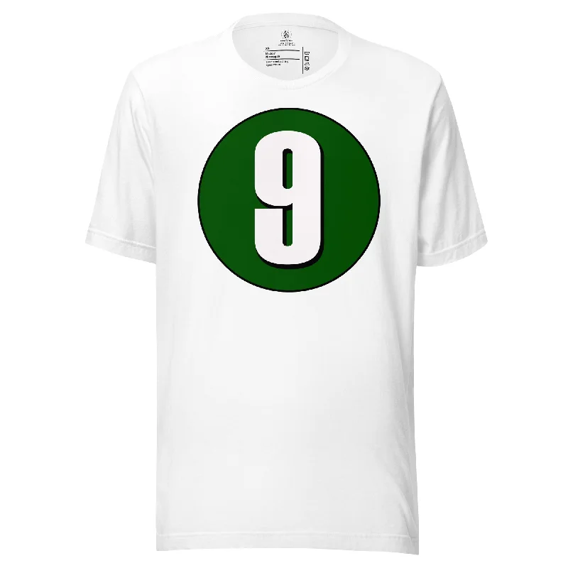 Unisex t-shirt: White on Hunter Green 9 Boxy Fit Fitted Loose