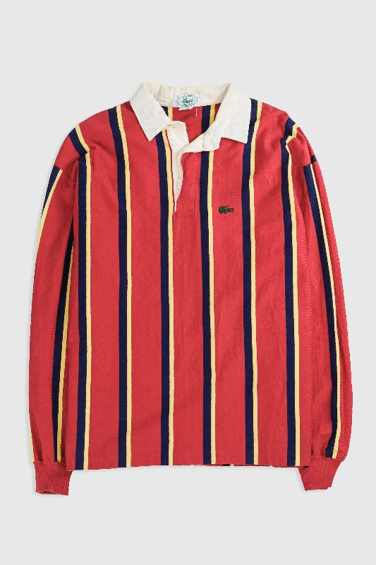 Vintage Lacoste Rugby Longsleeve Tee - L Plaid T-Shirt Polka Dot Checkered