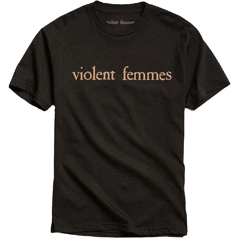 Violent Femmes | Official Band T-Shirt | Salmon Pink Vintage Logo Boxy Fit Fitted Loose Violent Femmes | Official Band T-Shirt | Salmon Pink Vintage Logo Boxy Fit Fitted Loose