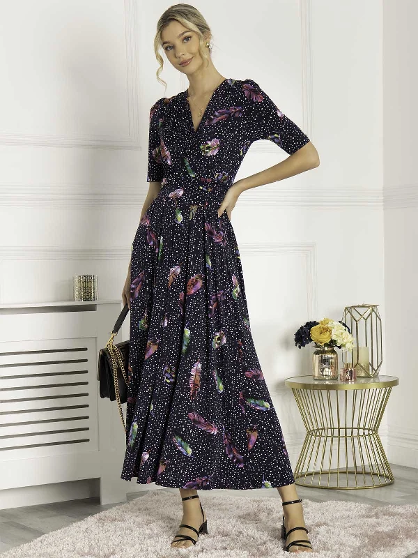 Airis Printed Maxi Dress, Navy Multi Comfortable Casual Maxi Dress