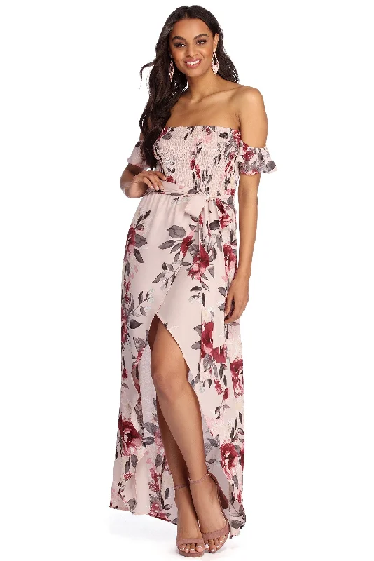 Floral To The Maxi Dress Fashionable Chiffon Tiered Maxi Dress