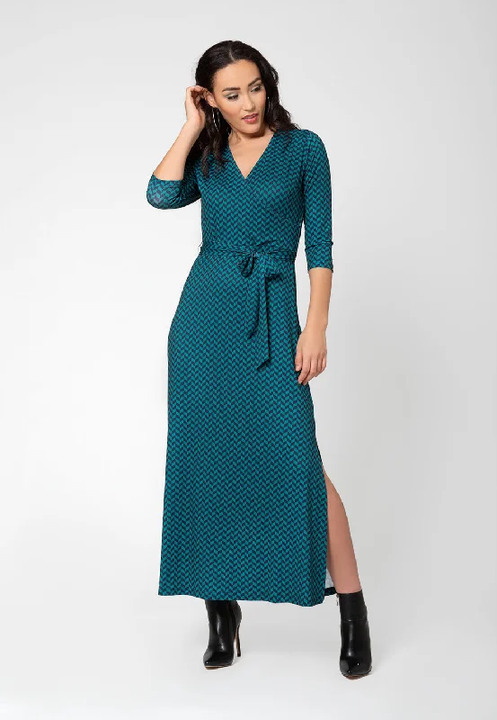 Leota Women's Perfect Wrap Maxi Dress Green Comfortable Plunging Neckline Maxi Dress Leota Women's Perfect Wrap Maxi Dress Green Comfortable Plunging Neckline Maxi Dress