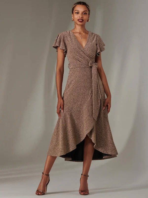 Marlie Metallic Angel Sleeve Maxi Dress, Gold/Silver Comfortable Bohemian Maxi Dress Marlie Metallic Angel Sleeve Maxi Dress, Gold/Silver Comfortable Bohemian Maxi Dress
