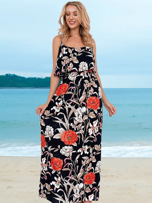 Sleeveless Floral Spaghetti Strap Long Maxi Dress Comfortable Long-Sleeve Maxi Dress Sleeveless Floral Spaghetti Strap Long Maxi Dress Comfortable Long-Sleeve Maxi Dress