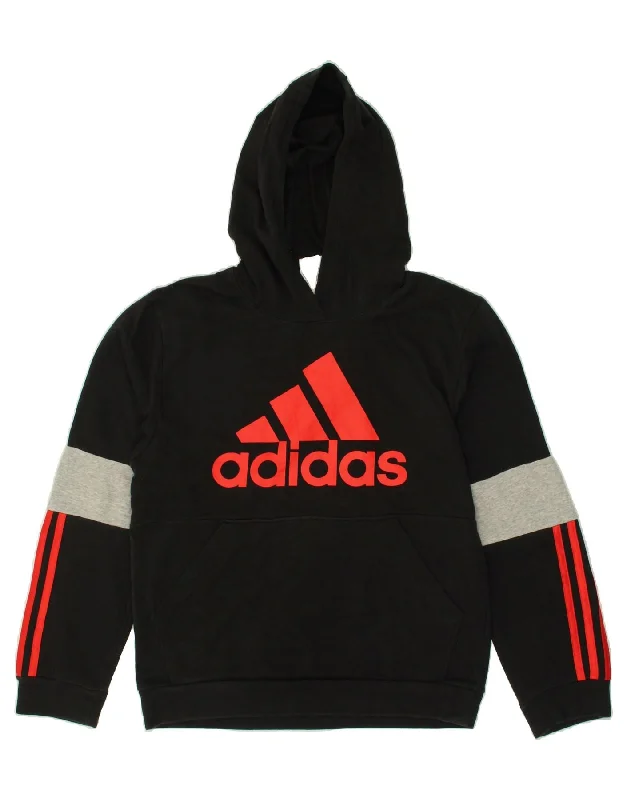 ADIDAS Boys Tall Graphic Hoodie Jumper 15-16 Years XL Black Colourblock Hoodie with Stripes Bold Sporty ADIDAS Boys Tall Graphic Hoodie Jumper 15-16 Years XL Black Colourblock Hoodie with Stripes Bold Sporty