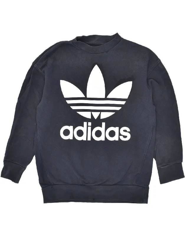 ADIDAS Mens Graphic Sweatshirt Jumper XS Navy Blue Hoodie with Zipper Versatile Modern ADIDAS Mens Graphic Sweatshirt Jumper XS Navy Blue Hoodie with Zipper Versatile Modern