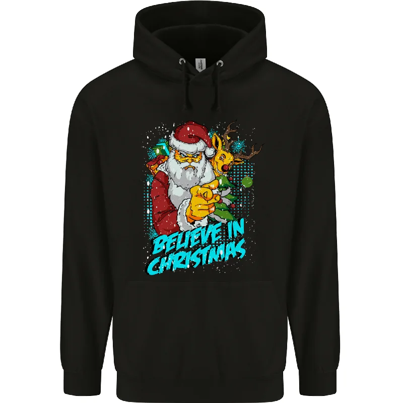 Believe in Christmas Funny Santa Xmas Mens 80% Cotton Hoodie Hoodie with Ribbed Neckline Snug Warm Believe in Christmas Funny Santa Xmas Mens 80% Cotton Hoodie Hoodie with Ribbed Neckline Snug Warm