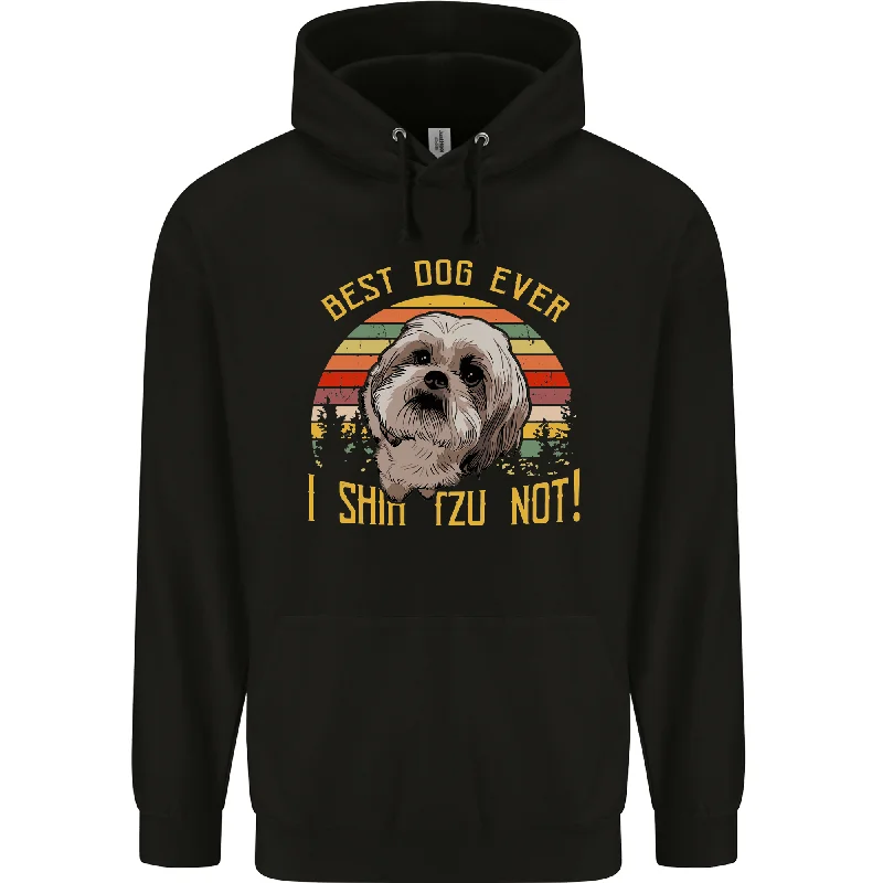 Best Dog Ever I Shih Tzu Not Funny Mens 80% Cotton Hoodie Hoodie with Hem Frayed Vintage Worn Best Dog Ever I Shih Tzu Not Funny Mens 80% Cotton Hoodie Hoodie with Hem Frayed Vintage Worn