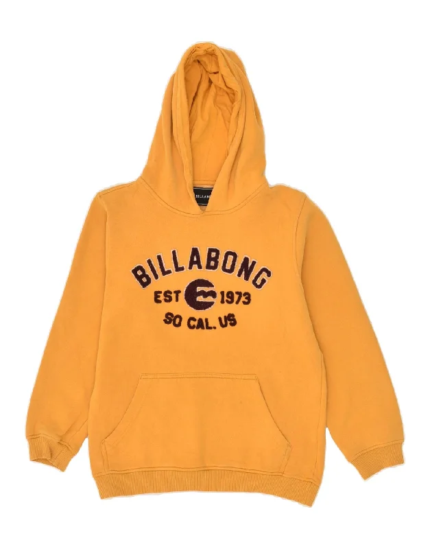 BILLABONG Boys Graphic Hoodie Jumper 11-12 Years Yellow Cotton Hoodie with Crew Neck Simple Timeless BILLABONG Boys Graphic Hoodie Jumper 11-12 Years Yellow Cotton Hoodie with Crew Neck Simple Timeless