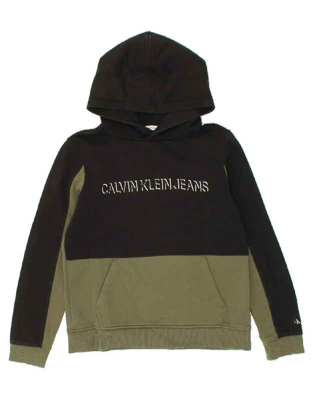 CALVIN KLEIN JEANS Boys Graphic Hoodie Jumper 13-14 Years Black Hoodie with Drop Shoulder Relaxed Streetwear CALVIN KLEIN JEANS Boys Graphic Hoodie Jumper 13-14 Years Black Hoodie with Drop Shoulder Relaxed Streetwear