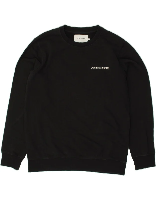 CALVIN KLEIN Mens Graphic Sweatshirt Jumper XL Black Cotton Hoodie with Pastel Soft Subtle CALVIN KLEIN Mens Graphic Sweatshirt Jumper XL Black Cotton Hoodie with Pastel Soft Subtle