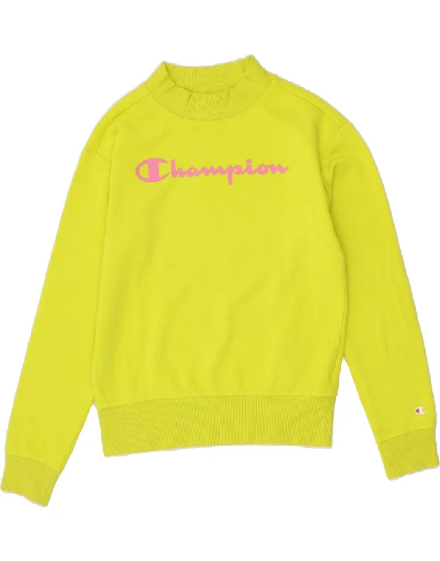 CHAMPION Girls Graphic Sweatshirt Jumper 13-14 Years XL Green Cotton Hoodie with Print Artistic Unique CHAMPION Girls Graphic Sweatshirt Jumper 13-14 Years XL Green Cotton Hoodie with Print Artistic Unique