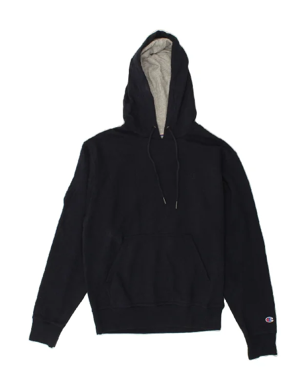 CHAMPION Mens Hoodie Jumper Small Navy Blue Hoodie with Longline Fit Extended Stylish CHAMPION Mens Hoodie Jumper Small Navy Blue Hoodie with Longline Fit Extended Stylish