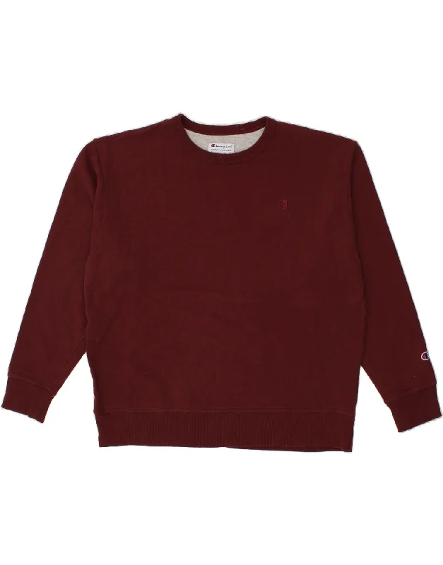CHAMPION Mens Sweatshirt Jumper XL Burgundy Cotton Hoodie with Bell Sleeves Flared Feminine CHAMPION Mens Sweatshirt Jumper XL Burgundy Cotton Hoodie with Bell Sleeves Flared Feminine