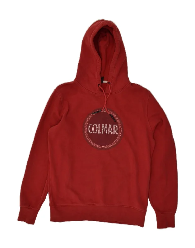 COLMAR Mens Graphic Hoodie Jumper Medium Red Cotton Hoodie with Toggle Buttons Decorative Unique COLMAR Mens Graphic Hoodie Jumper Medium Red Cotton Hoodie with Toggle Buttons Decorative Unique