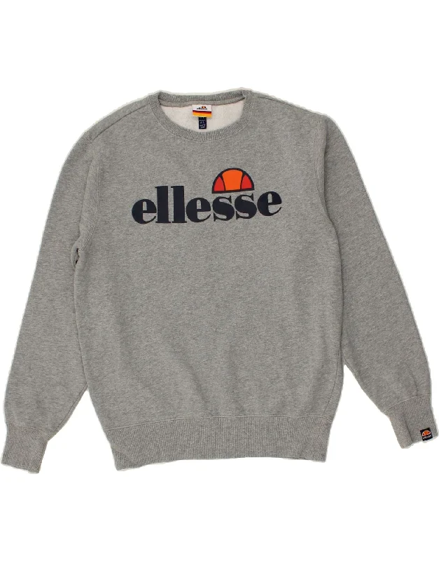 ELLESSE Mens Graphic Sweatshirt Jumper Large Grey Cotton Hoodie with Pastel Soft Subtle ELLESSE Mens Graphic Sweatshirt Jumper Large Grey Cotton Hoodie with Pastel Soft Subtle