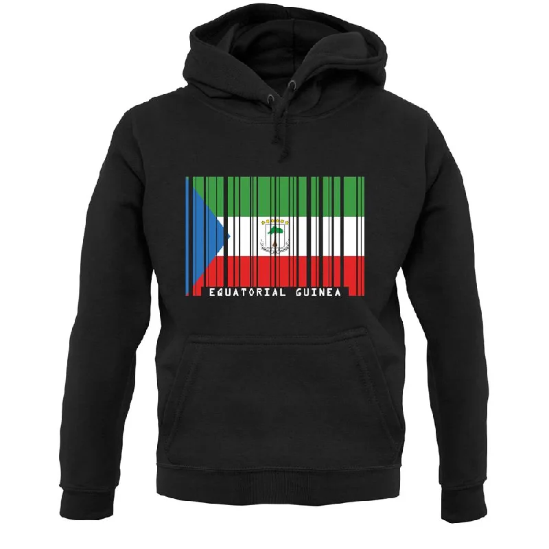 Equatorial Guinea Barcode Style Flag Unisex Hoodie Hoodie with Front Slit Layering Stylish Equatorial Guinea Barcode Style Flag Unisex Hoodie Hoodie with Front Slit Layering Stylish