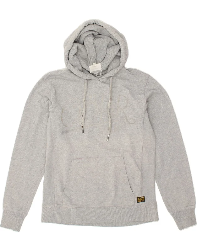 G-STAR Mens Graphic Hoodie Jumper Large Grey Cotton Hoodie with Zipper Placket Modern Functional G-STAR Mens Graphic Hoodie Jumper Large Grey Cotton Hoodie with Zipper Placket Modern Functional