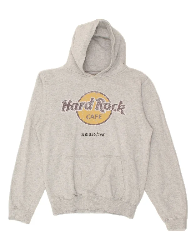 HARD ROCK Mens Krakow Graphic Hoodie Jumper Small Grey Cotton Hoodie with Side Slits Relaxed Casual HARD ROCK Mens Krakow Graphic Hoodie Jumper Small Grey Cotton Hoodie with Side Slits Relaxed Casual
