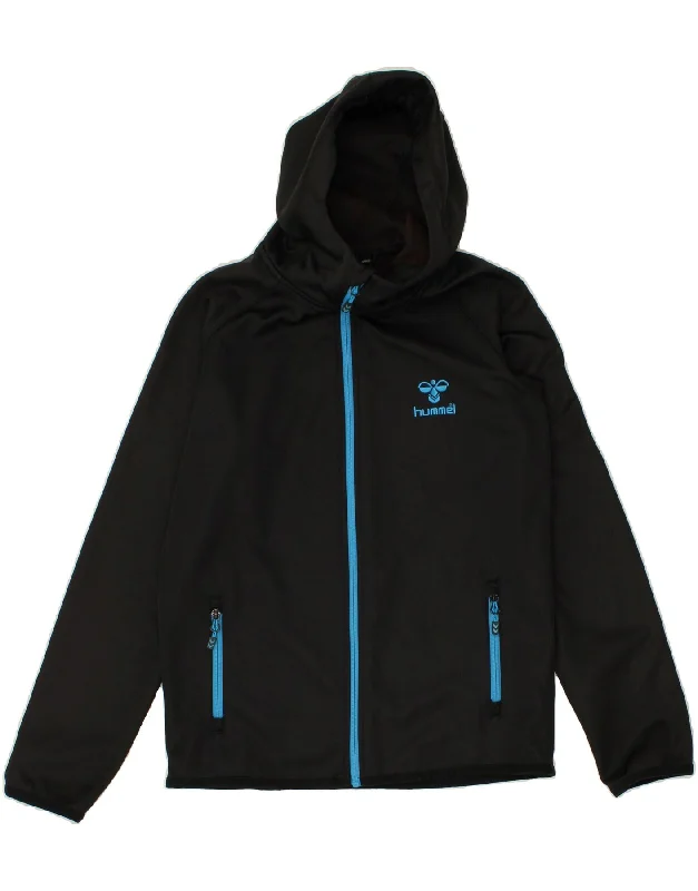 HUMMEL Boys Graphic Zip Hoodie Sweater 15-16 Years Black Polyester Hoodie with Drawcord Adjustable Secure HUMMEL Boys Graphic Zip Hoodie Sweater 15-16 Years Black Polyester Hoodie with Drawcord Adjustable Secure