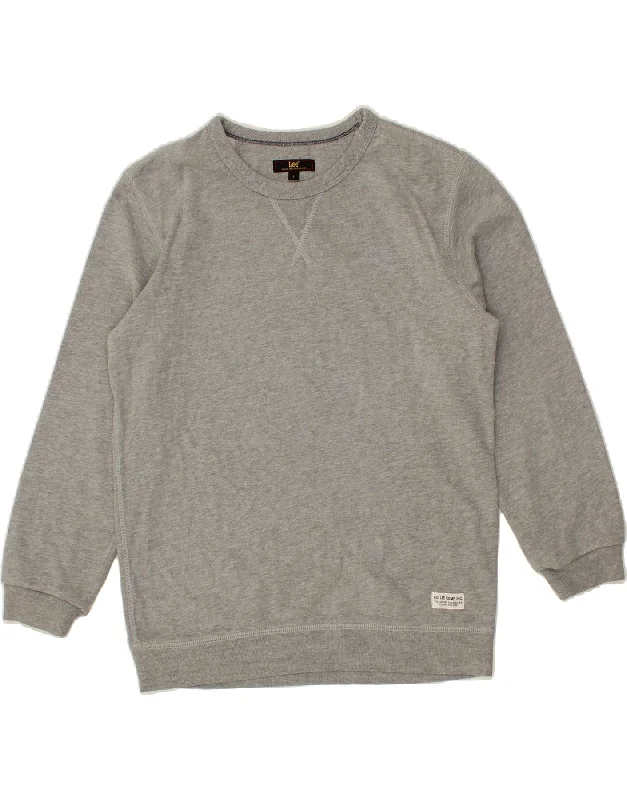 LEE Womens Oversized Sweatshirt Jumper UK 10 Small Grey Cotton Hoodie with Mesh Breathable Sporty LEE Womens Oversized Sweatshirt Jumper UK 10 Small Grey Cotton Hoodie with Mesh Breathable Sporty