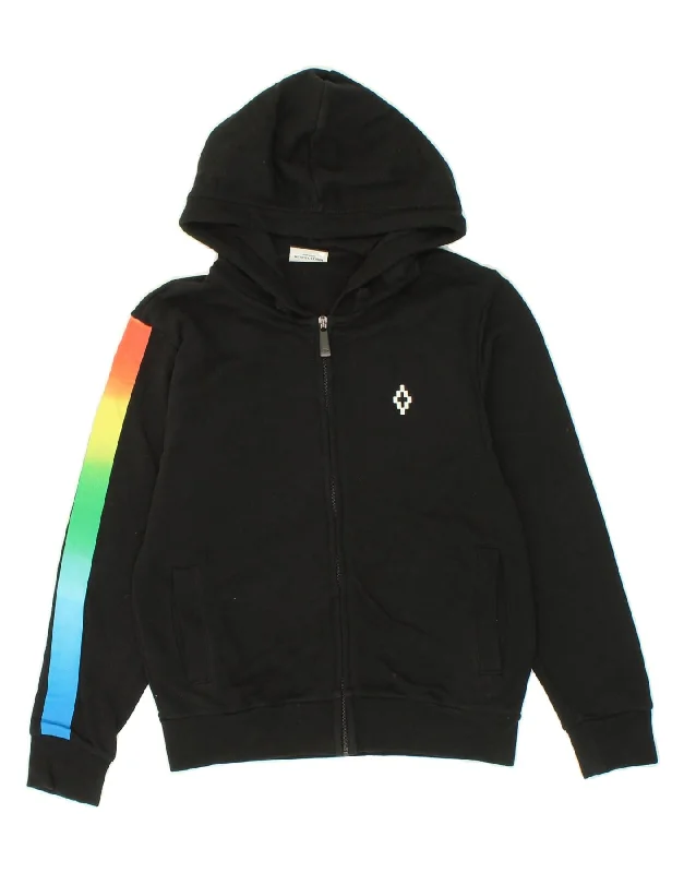 MARCELO BURLON Boys Graphic Zip Hoodie Sweater 7-8 Years Black Colourblock Hoodie with Frayed Bohemian Relaxed MARCELO BURLON Boys Graphic Zip Hoodie Sweater 7-8 Years Black Colourblock Hoodie with Frayed Bohemian Relaxed