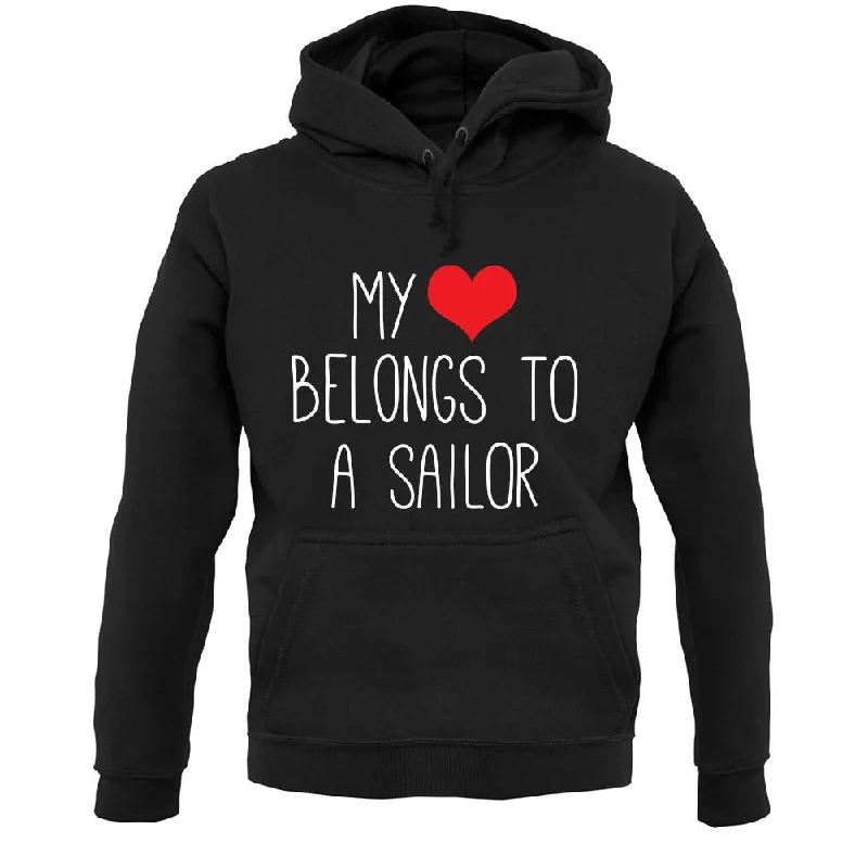 My Heart Belongs To A Sailor Unisex Hoodie Hoodie with Elastic Cuffs Stretchable Comfortable My Heart Belongs To A Sailor Unisex Hoodie Hoodie with Elastic Cuffs Stretchable Comfortable