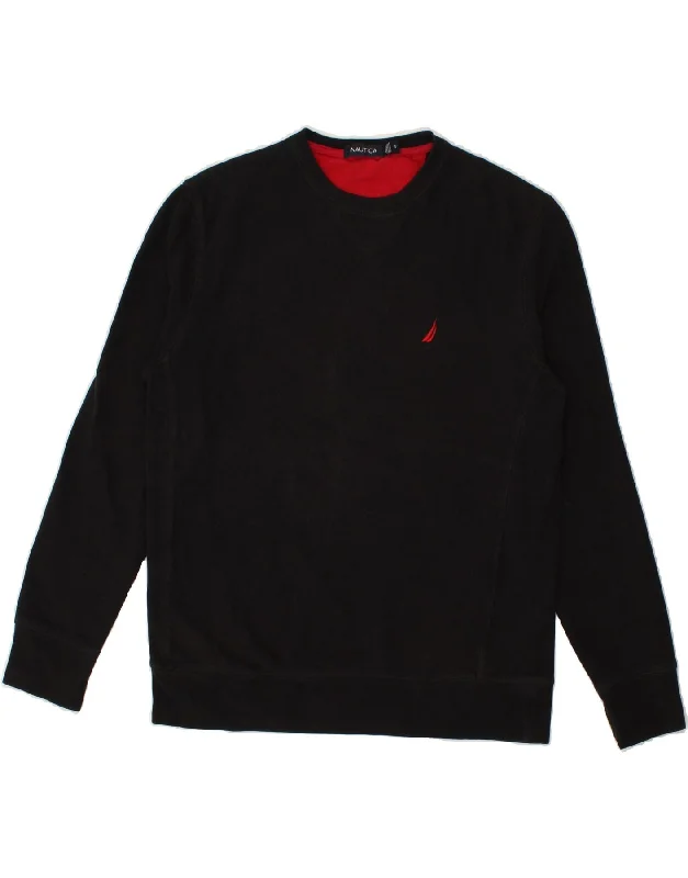 NAUTICA Mens Sweatshirt Jumper Small Black Cotton Hoodie with Strings Custom Fit Adjustable NAUTICA Mens Sweatshirt Jumper Small Black Cotton Hoodie with Strings Custom Fit Adjustable