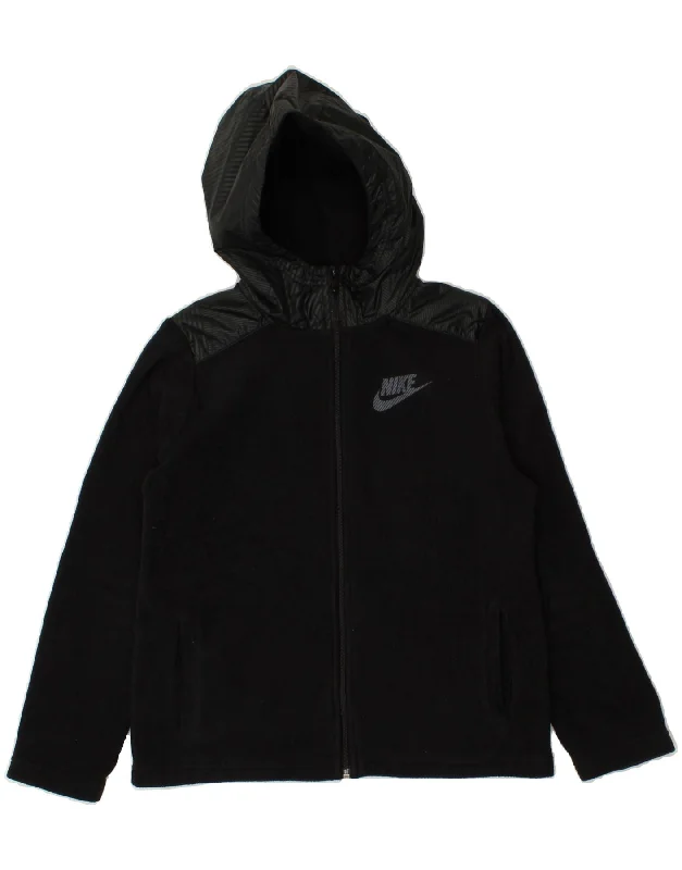 NIKE Boys Zip Hoodie Sweater 12-13 Years Large Black Polyester Hoodie with Set-In Sleeves Structured Classic NIKE Boys Zip Hoodie Sweater 12-13 Years Large Black Polyester Hoodie with Set-In Sleeves Structured Classic