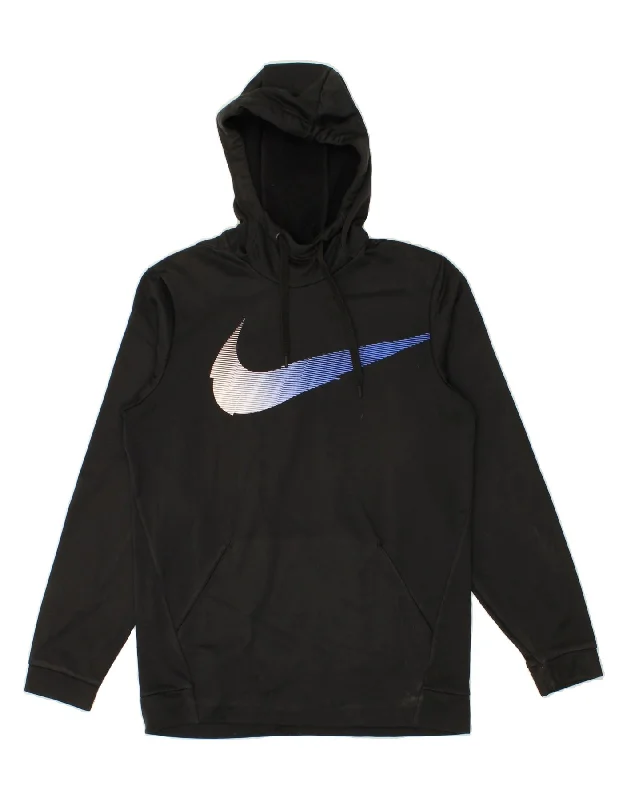 NIKE Mens Dri Fit Graphic Hoodie Jumper Small Black Polyester Hoodie with Strings Custom Fit Adjustable NIKE Mens Dri Fit Graphic Hoodie Jumper Small Black Polyester Hoodie with Strings Custom Fit Adjustable