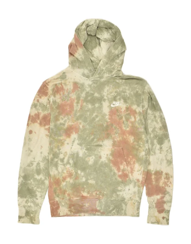 NIKE Mens Hoodie Jumper XS Green Tie Dye Cotton Hoodie with Velcro Closure Adjustable Secure NIKE Mens Hoodie Jumper XS Green Tie Dye Cotton Hoodie with Velcro Closure Adjustable Secure