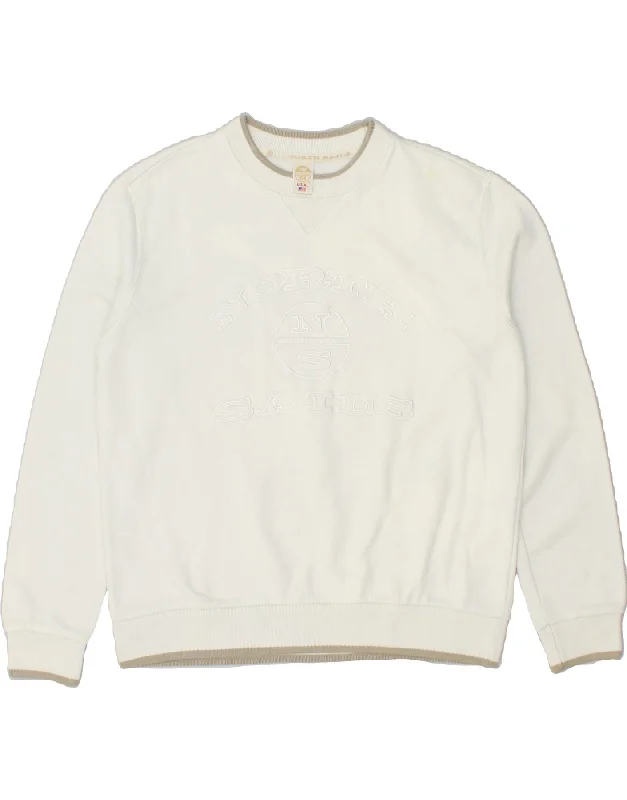 NORTH SAILS Womens Oversized Graphic Sweatshirt Jumper UK 6 XS White Hoodie Sweatshirt Pullover NORTH SAILS Womens Oversized Graphic Sweatshirt Jumper UK 6 XS White Hoodie Sweatshirt Pullover