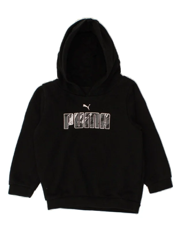 PUMA Boys Graphic Hoodie Jumper 2-3 Years Black Cotton Hoodie with Embroidery Detailed Premium PUMA Boys Graphic Hoodie Jumper 2-3 Years Black Cotton Hoodie with Embroidery Detailed Premium