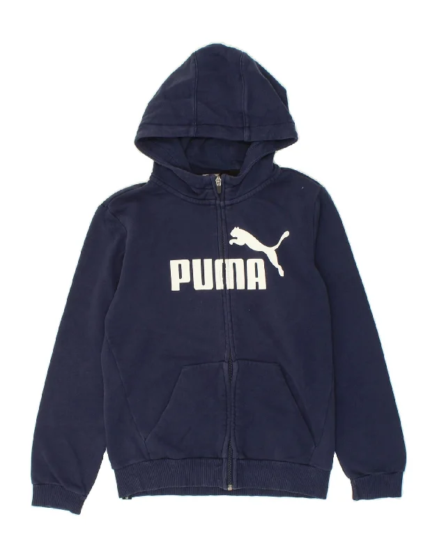 PUMA Boys Graphic Zip Hoodie Sweater 11-12 Years Navy Blue Cotton Hoodie with Cuffed Sleeves Snug Secure PUMA Boys Graphic Zip Hoodie Sweater 11-12 Years Navy Blue Cotton Hoodie with Cuffed Sleeves Snug Secure