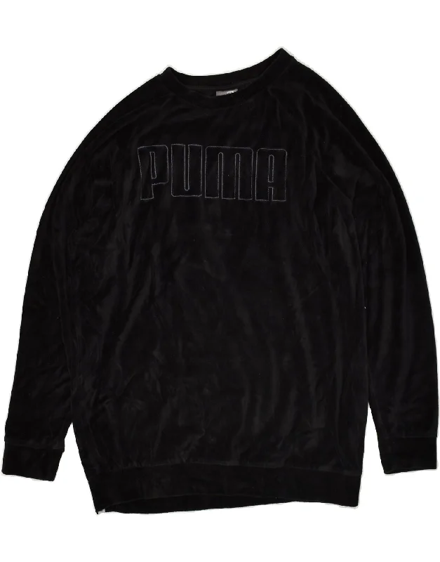 PUMA Womens Graphic Velour Sweatshirt Jumper UK 14 Large Black Cotton Graphic Hoodie Design Print PUMA Womens Graphic Velour Sweatshirt Jumper UK 14 Large Black Cotton Graphic Hoodie Design Print