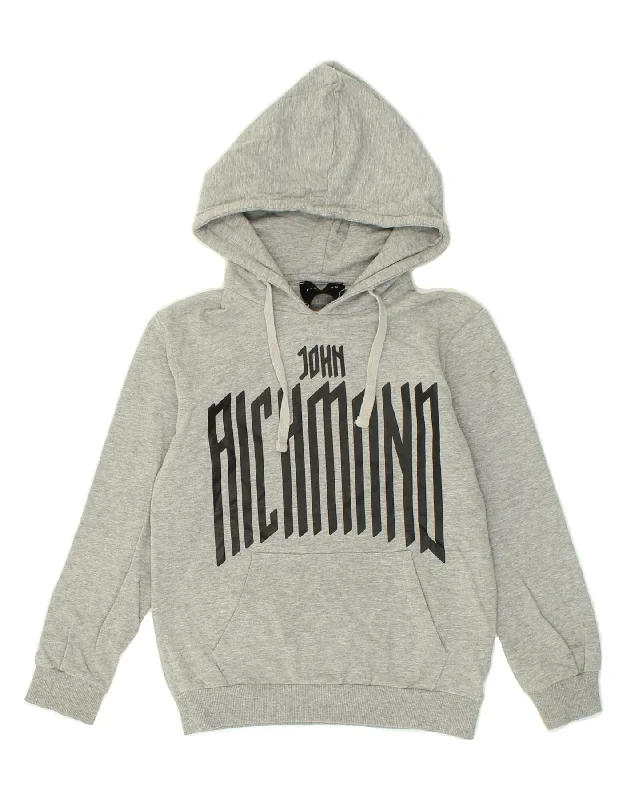RICHMOND Boys Graphic Hoodie Jumper 9-10 Years Grey Cotton Hoodie with Ribbed Hem Stretchable Secure RICHMOND Boys Graphic Hoodie Jumper 9-10 Years Grey Cotton Hoodie with Ribbed Hem Stretchable Secure