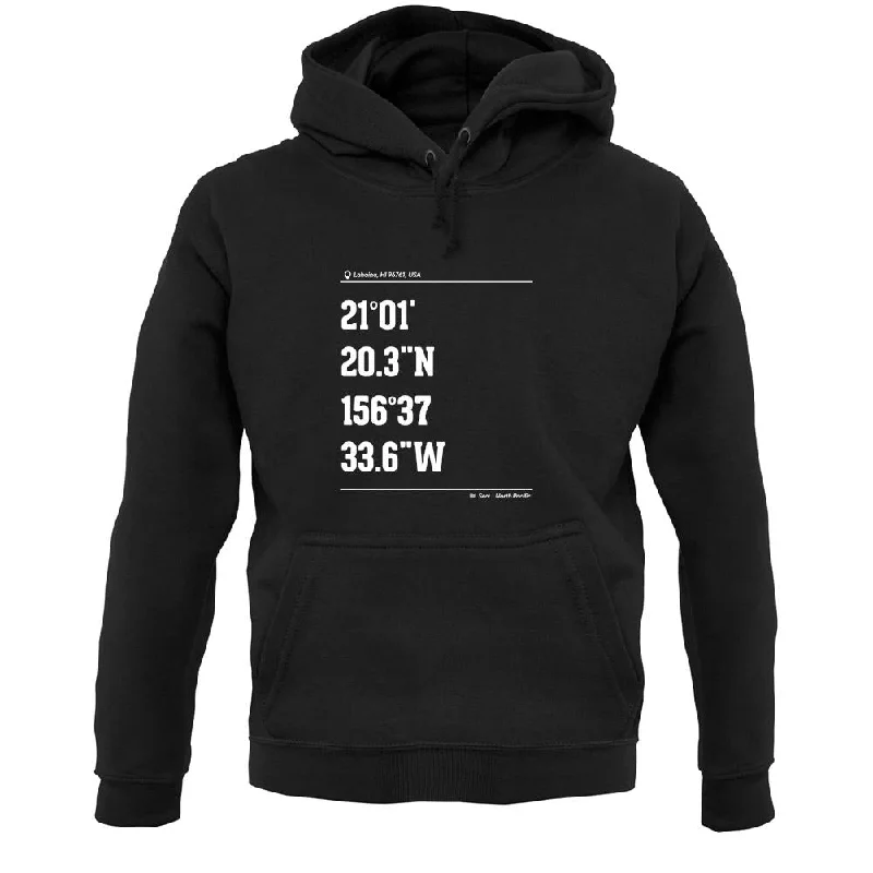 Surfing Coordinates Punalau Beach Unisex Hoodie Hoodie with Pattern Geometric Abstract Surfing Coordinates Punalau Beach Unisex Hoodie Hoodie with Pattern Geometric Abstract