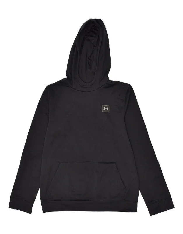 UNDER ARMOUR Boys Graphic Hoodie Jumper 11-12 Years Large Black Polyester Hoodie with Slit Hem Functional Movement UNDER ARMOUR Boys Graphic Hoodie Jumper 11-12 Years Large Black Polyester Hoodie with Slit Hem Functional Movement