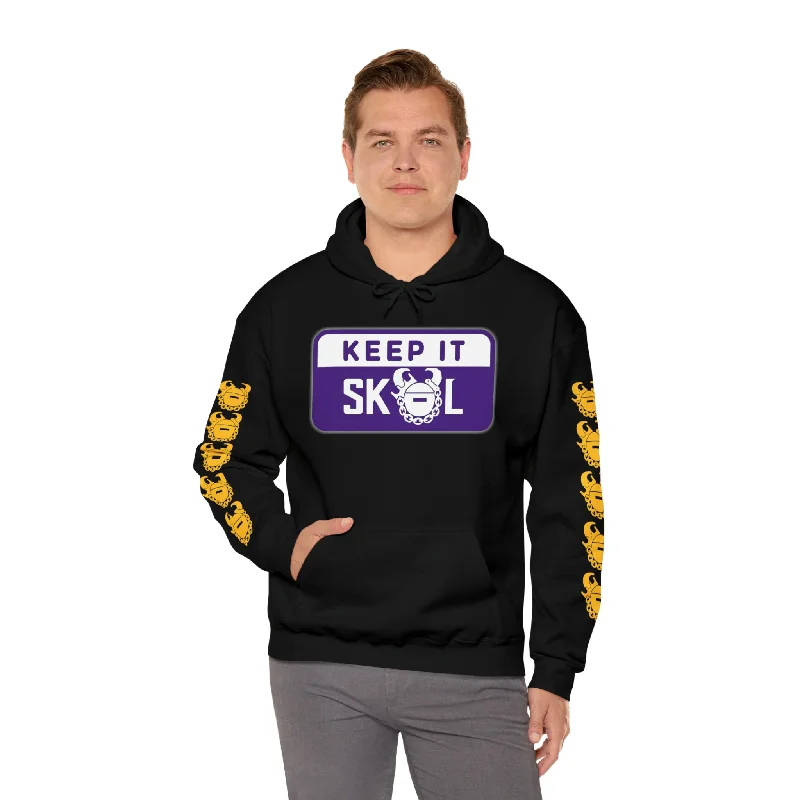 Unisex Heavy Blend™ Hooded Sweatshirt - Keep it Simple (Framed) + Game Day Helmet (Sleeves) Hoodie with Drawstring Waist Adjustable Fitted Unisex Heavy Blend™ Hooded Sweatshirt - Keep it Simple (Framed) + Game Day Helmet (Sleeves) Hoodie with Drawstring Waist Adjustable Fitted