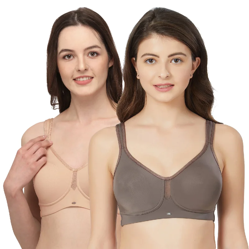 Full Coverage Minimizer Non Padded Non Wired Bra (Pack Of 2) CB-328 Breathable Comfort Bra