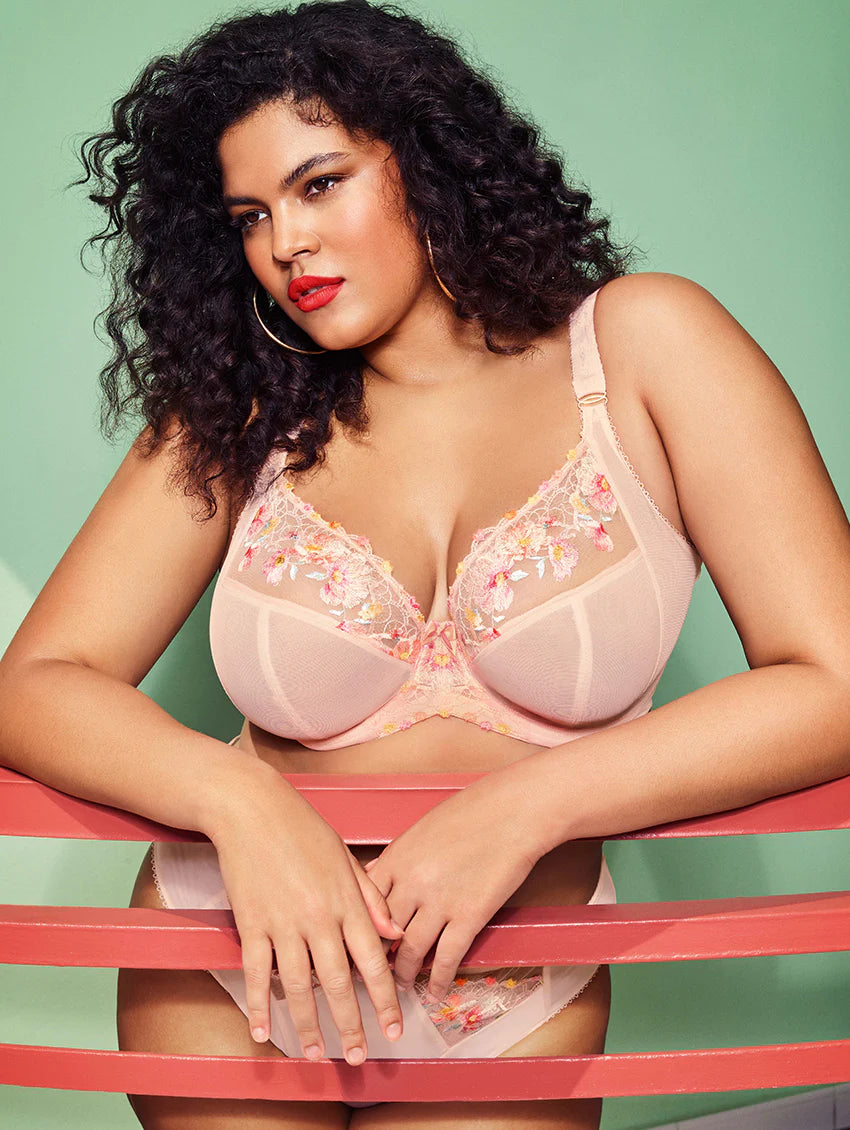 Himari Underwired Plunge Bra In Peach Whisper - Elomi High Support Sports Bra