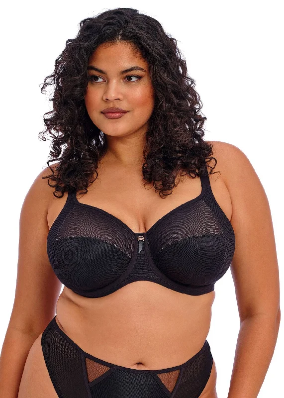 Kintai Underwired Bra In Black - Elomi Minimalist Wireless Bra