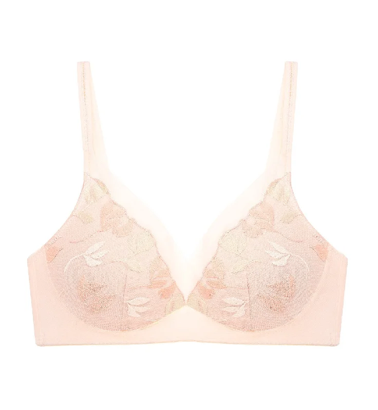 SPRING EMBROIDERY NON-WIRED PADDED BRA Sleek Push-Up Bra