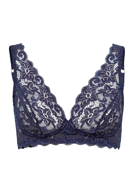 Luxury Moments Lace Soft Cup Bra | Deep Navy 71465-1610 Floral Lace Bra