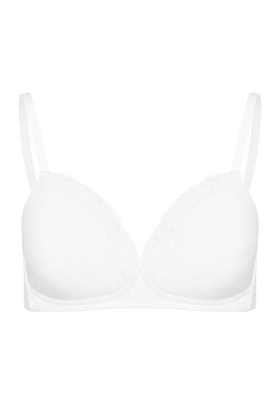 Cotton Lace Spacer Soft Cup Bra | White 72432-101 Active Support Bra