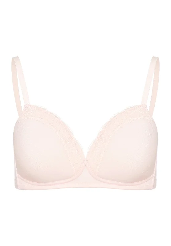 Cotton Lace Spacer Soft Cup Bra | Powder 72432-1381 Sexy Underwire Bra