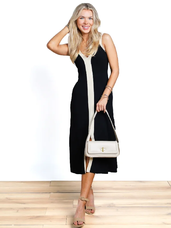 All That I Am Colorblock Midi Dress Stylish Cold Shoulder Midi Dress