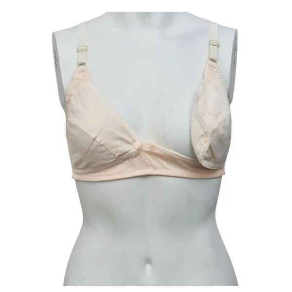 Buttoned Cups Non Padded Nursing Bra Full Support Bra